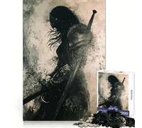 Puzzle surreale dell'eroe guerriero nero per adulti, 1000 pezzi, gioco stimolante per la mente, divertimento tranquillo, taglio preciso, decorazione da parete 38x26cm