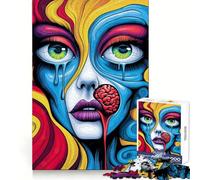 Puzzle surreale di donna psichedelica da 1000 pezzi per adulti, gioco intelligente per interni, taglio preciso, regalo adorabile 38x26cm
