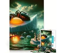 Puzzle surreale di formiche da parete per adolescenti, 1000 pezzi, stimola la memoria, goditi il gioco lento, bordi puliti, regalo di Natale 38x52cm