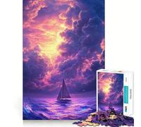 Puzzle surreale di una barca a vela, 1000 pezzi, per adulti, gioco stimolante per la mente, per momenti di relax, arte nitida da collezione 50x75cm