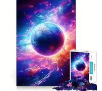 Puzzle surreale galassia pianeta neon da 1000 pezzi per adulti, rompicapo, gioco rilassante, taglio perfetto, regalo memorabile 38x52cm