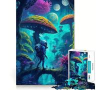 Puzzle surreale "Oasi aliena" da 1000 pezzi per ragazzi, gioco di logica, attività per la casa, bordi trasparenti, regalo prezioso 38x26cm