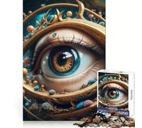 Puzzle surreale Occhio nello spazio per adolescenti, 1000 pezzi, stimola la memoria, rilassa, bordi precisi, 50x75cm
