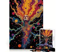 Puzzle surreale psichedelico di una donna nel cosmo per adulti, 1000 pezzi, gioco stimolante per la mente, calma e creatività, pezzo da collezione 38x52cm