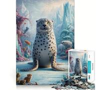Puzzle surreale Safari con foche per adulti, 1000 pezzi, gioco intelligente per rafforzare i legami familiari, taglio preciso, regalo stagionale 38x26cm