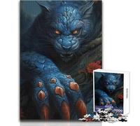 Puzzle surreali della tigre blu per adolescenti, 1000 pezzi, gioco educativo per la concentrazione mentale, idea regalo speciale commovente, dimensioni 38x26cm