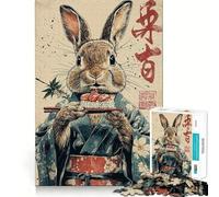 Puzzle "Sushi Rabbit in Kimono" per ragazzi, 1000 pezzi, stimola la memoria, favorisce il gioco lento e piacevole, bordi puliti, idea regalo di Natale 38x26cm