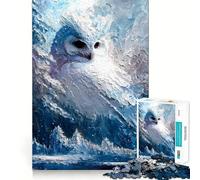 Puzzle "Sussurri del gufo d'inverno" da 1000 pezzi,gioco di concentrazione mentale,tagli di precisione,bordi lisci,attività coinvolgente per serate tranquille (50x75cm)