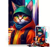 Puzzle Swag Cat da 1000 pezzi per ragazzi, gioco di logica e divertimento rilassante con bordi lisci, idea regalo creativa 38x52cm