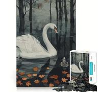 Puzzle Swan Wild da 1000 pezzi per ragazzi, gioco intelligente e rilassante, con schema di assemblaggio e lista dei desideri di Babbo Natale 50x75cm