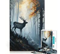 Puzzle Sylvan Cervo da 1000 pezzi per ragazzi, gioco di logica stimolante per attività domestiche, bordi trasparenti, 50x75cm