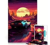 Puzzle Synthwave "Auto in movimento" per adulti, 1000 pezzi, stimola la memoria, rilassante e divertente, taglio di alta qualità, regalo premuroso 50x75cm