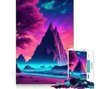 Puzzle Synthwave Beach Sunset da 1000 pezzi per adolescenti, gioco di puzzle che sfida la mente, passatempo rilassante, taglio preciso, regalo adorabile 38x26cm
