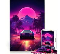 Puzzle Synthwave con auto, 1000 pezzi, per adolescenti Gioco di logica, momento di relax, design di qualità, regalo perfetto 50x75cm