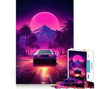 Puzzle Synthwave con auto, 1000 pezzi, per adolescenti Gioco di logica, momento di relax, design di qualità, regalo perfetto 50x75cm
