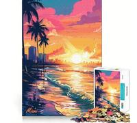 Puzzle Synthwave Retro Miami da 1000 pezzi per adulti, gioco intelligente per interni, taglio preciso, regalo perfetto 50x75cm