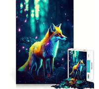 Puzzle Synthwave Volpe con Luci da 1000 Pezzi per Adolescenti Gioco di Ragionamento e Sviluppo delle Abilità Antistress Taglio Preciso Regalo Perfetto 38x52cm