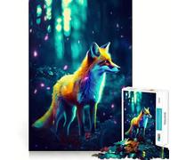 Puzzle Synthwave Volpe con Luci per Adulti 1000 Pezzi Think Smart Toy Home Enjoy Precision Cut Wall Art Decor 50x75cm