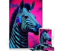 Puzzle Synthwave Zebra da 1000 pezzi per adolescenti, gioco per l'esercizio mentale, momento di condivisione, taglio di precisione, pezzo da collezione 50x75cm