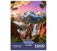 Puzzle T-Rex 1000 Pezzi Per Bambini E Adulti, Puzzles Con Jungle Canyon, Difficile Sfida, Idea Regalo 38x26cm/1000pcs
