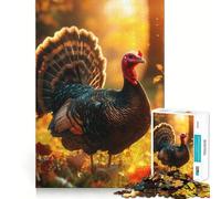Puzzle "Tacchino selvatico in autunno" per adulti,1000 pezzi,gioco stimolante per la mente,pezzi precisi e facili da incastrare,attività rilassante di gruppo al chiuso (38x26cm)