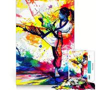 Puzzle Tang Soo Do Yoko Geri da 1000 pezzi per adolescenti, rompicapo, attività per la casa, taglio premium, articolo di Babbo Natale 50x75cm