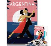 Puzzle Tango Argentina 1000 pezzi per adulti, giocattoli educativi per l'apprendimento, giochi per famiglie con poster abbinato e foglio di quiz 38x26cm