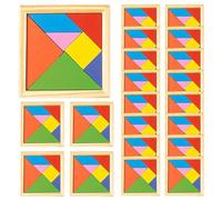 Puzzle Tangram, 20 pezzi Puzzle di forma geometrica in legno Logica Rompicapo Tangram Giochi per bambini Bomboniere