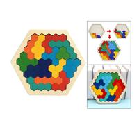 Puzzle Tangram Esagonale in Legno Puzzle Cinesi Fatti a Mano Puzzle Rompicapi