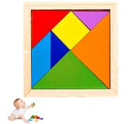 Puzzle Tangram - Giochi di Apprendimento Precoce per Bambini in Età Prescolare,Giocattolo In Legno Per Apprendimento Logico,per Casa Scuola Appartamento Vacanza Uscite Campeggio Natale Compleanno