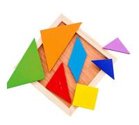 Puzzle Tangram in Legno - in Legno, Puzzle Bambini, Rompicapo Logico | Taglia Standard con Forme Geometriche Colorate, Tangram Educativo per Bambini 4-8 Anni Gioco Creativo Apprendi