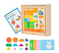 Puzzle Tangram Magnetico - Giocattolo Educativo in Legno per la Prima Infanzia - Puzzle Interattivo,Per Scuola Materna Asilo Bambini Studenti Casa Classe Famiglia Serata Viaggio Pausa Attività Di Grup