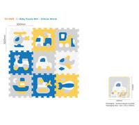 Puzzle tappetino in schiuma con mezzi di trasporto 9 pz, EVA, montaggio 3D per bambini 10m+