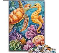 Puzzle tartaruga e cavalluccio marino da 2000 pezzi per adulti e adolescenti, interessante strumento per ridurre lo stress e favorire l'interazione genitore-figlio (70x100cm)