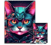 Puzzle Tech Cat per adulti, puzzle da 1000 pezzi per adulti, gioco interattivo per famiglie, vacanze, gioco di attività per famiglie, 50x75CM/19,68x29,52 pollici