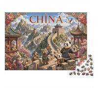 Puzzle Tema della Grande Muraglia Cinese 1000 Pezzi, Regalo Viaggio