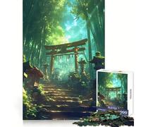 Puzzle "Tempio sacro nella foresta di bambù" per ragazzi, 1000 pezzi, stimola la memoria, rilassante e divertente, taglio di alta qualità, regalo elegante (38x26cm)