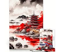 Puzzle "Tempio sul fiume" per adulti, 1000 pezzi Un gioco intelligente per la casa, con tagli precisi Decorazione murale 38x52cm