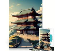 Puzzle "Tempio sulla collina" da 1000 pezzi per adulti, gioco di logica e relax, taglio preciso, regalo prezioso 38x26cm