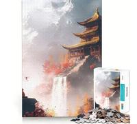 Puzzle "Tempio Zen tra le Montagne" da 1000 pezzi,divertente gioco di simulazione cognitiva,pezzi ad incastro perfetti,regalo di compleanno,rompicapo (38x26cm)