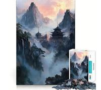 Puzzle "Templi in cima alla montagna" per adulti, 1000 pezzi, gioco di logica, divertimento rilassante, taglio preciso, lista dei desideri di Babbo Natale (50x75cm)
