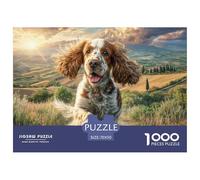 Puzzle Tempo Libero 1000 Pezzi - Spaniel nel Prato, Attività Ricreativa per Grandi e Piccoli Idea Regalo 70x50cm