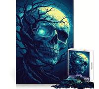 Puzzle Teschio Albero Luna per adulti, 1000 pezzi, gioco di logica, divertente da assemblare, taglio preciso, regalo memorabile 38x52cm