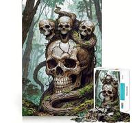 Puzzle "Teschio del Bosco" con Tre Gemelle,1000 pezzi,gioco stimolante per la mente,incastro perfetto,intrattenimento domestico confortevole per tutta la famiglia (38x52cm)