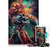 Puzzle Teschio Fumè per Adulti, 1000 Pezzi, Gioco Logico Antistress, Taglio di Precisione, Regalo per le Festività (38x26cm)