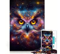 Puzzle "Testa di gufo nello spazio" per ragazzi, 1000 pezzi, gioco di logica stimolante, silenzioso, con bordi netti, regalo elegante (50x75cm)