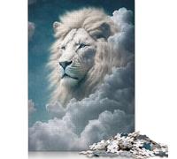 Puzzle Testa di Leone tra Nuvole Bianche 520 Pezzi per Adulti Puzzle Antistress Regali per Adulti per Donne Uomini 520 pezzi (52x38cm)