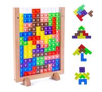 Puzzle Tetris 3D in Plastica Giocattolo Montessori per Bambini e Adulti - Gioco di Logica Blocchi Russi - 40 Pezzi Blocchi Colorati - Regalo Educativo STEM Età 3+