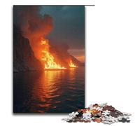 Puzzle The Burning of Red Cliff 1000 pezzi in legno per adulti e bambini dai 12 anni in su per divertimento in famiglia 1000 pezzi (38x26 cm).