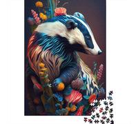 Puzzle The Careful Badger per adulti, puzzle da 1000 pezzi per adolescenti dai 12 anni in su, regali per la vigilia di Natale, 1000 pezzi (38x26 cm)